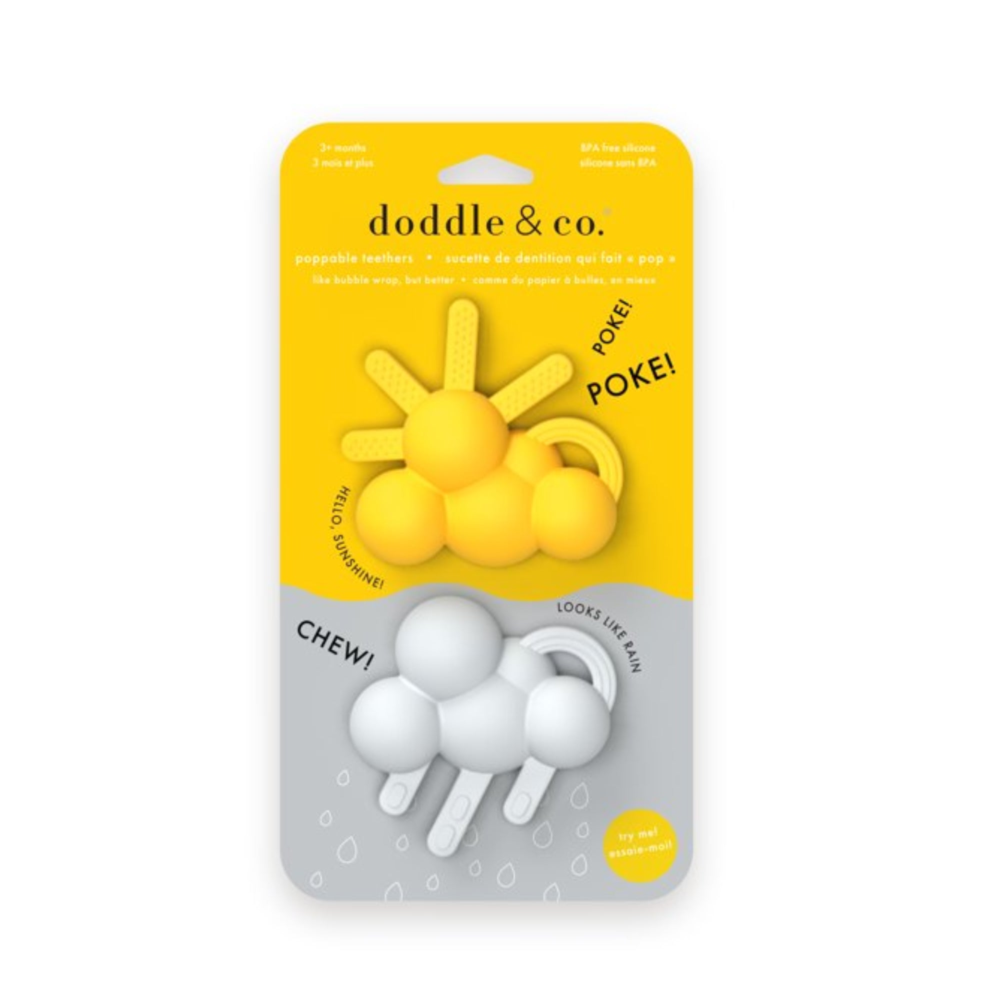 DODDLE &amp; CO - Anneau de dentition à mâcher Hello Sunshine + Ressemble à la pluie