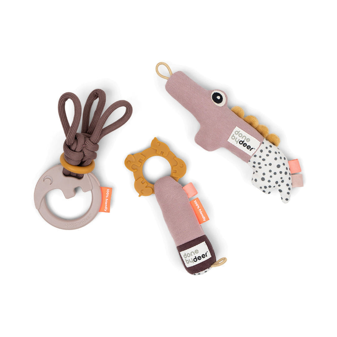 DONE BY DEER Tiny Activity Toys Gift Set Deer Friends - Powder