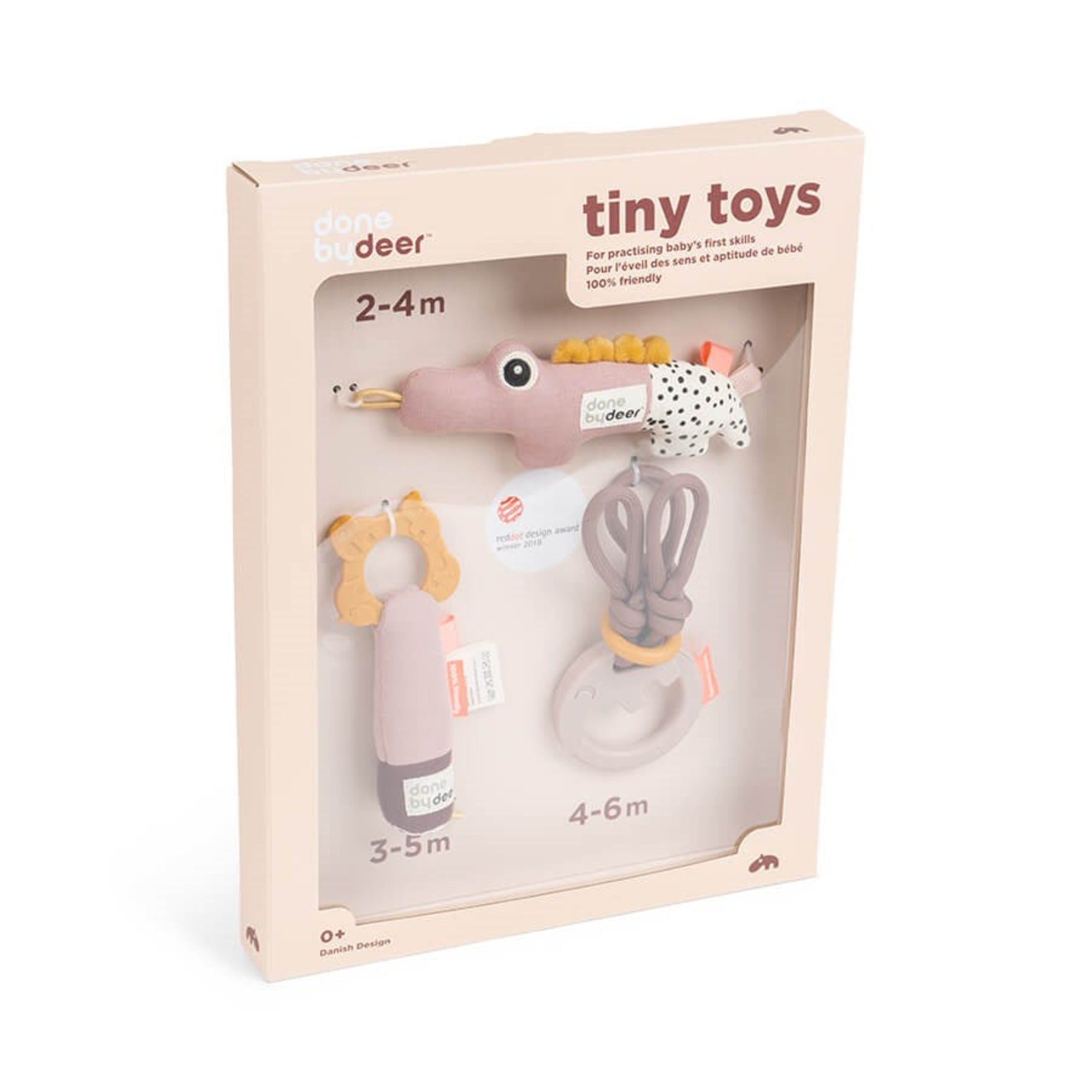 DONE BY DEER Tiny Activity Toys Gift Set Deer Friends - Powder