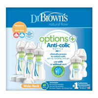 Thumbnail for DR. BROWN'S Natural Flow Options+ Anti-colic Wide Baby Bottles Newborn Feeding Set