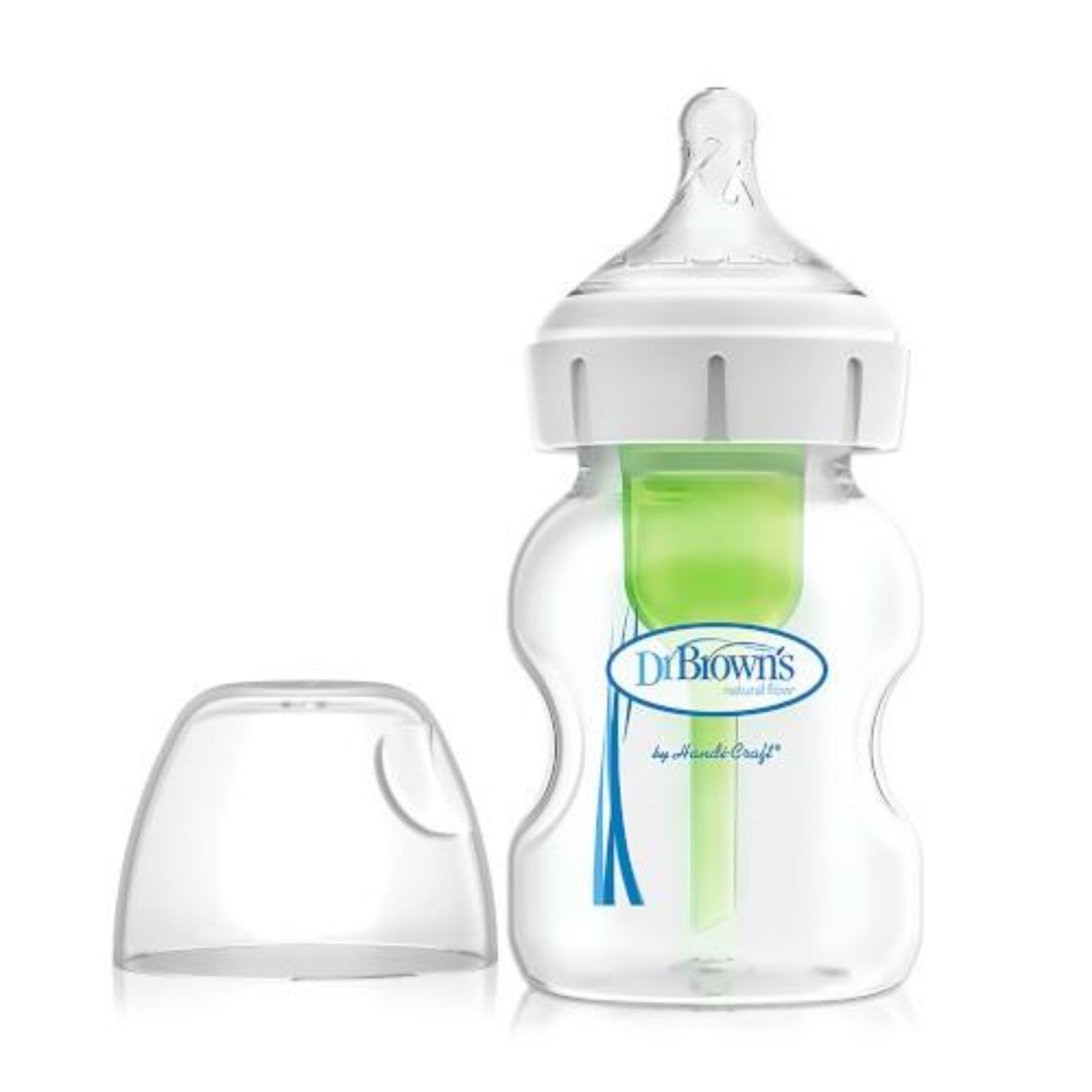 DR. BROWN'S Options+ Wide Baby Bottle 5oz./150ml 2pK with Level 1 Slow Nipple
