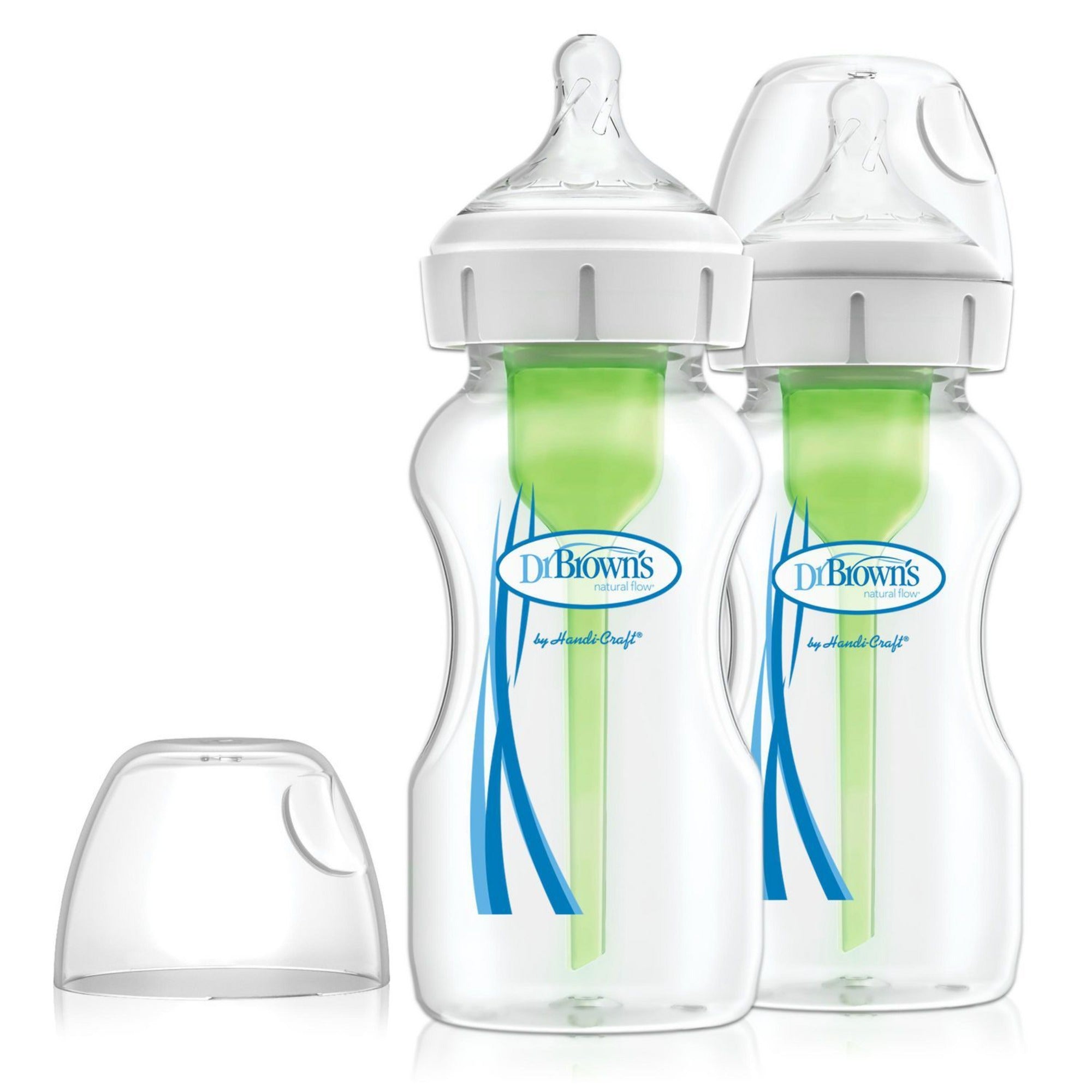 DR. BROWN'S Options+ Wide Baby Bottle 9oz./270ml 2pK with Level 1 Slow Nipple
