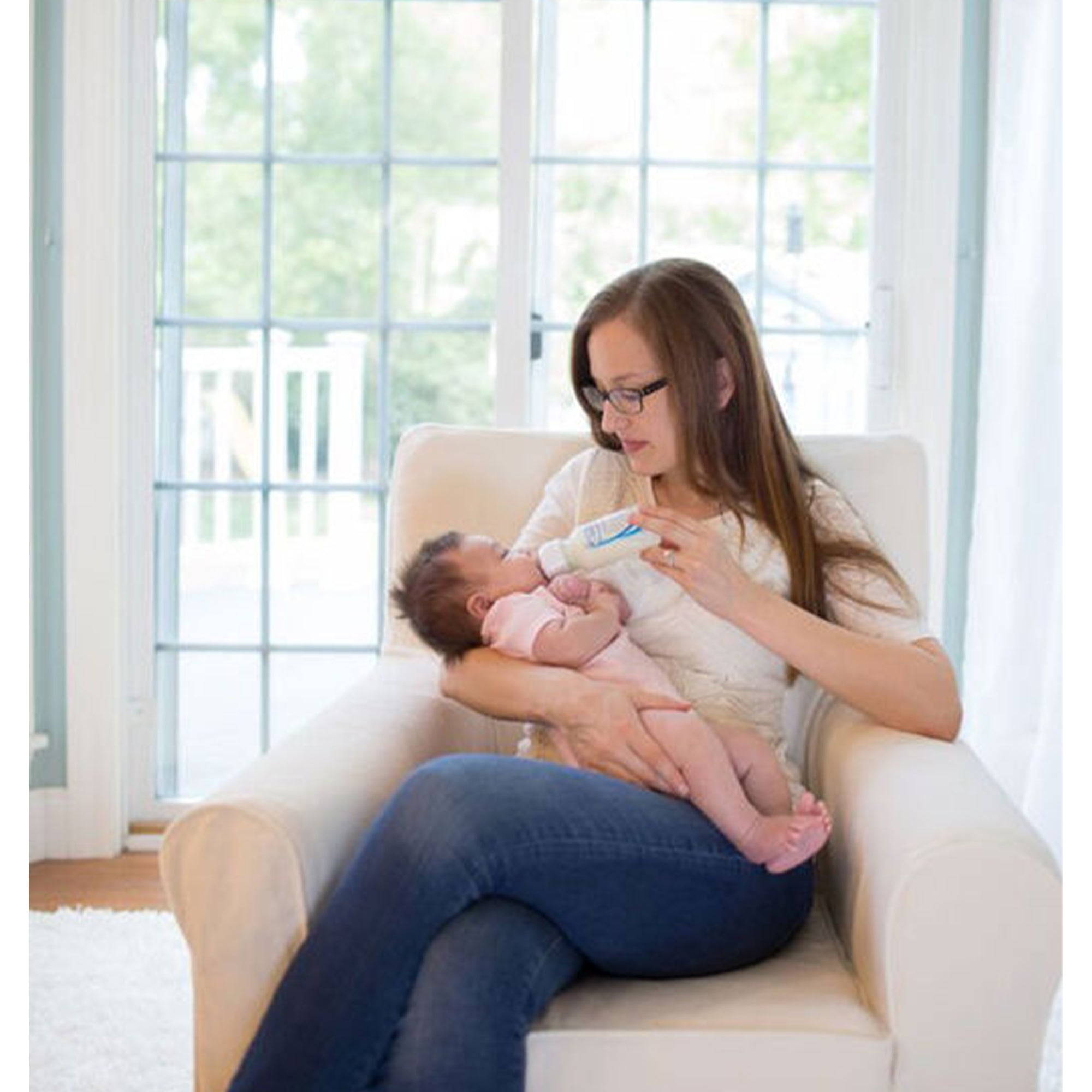 DR. BROWN'S Natural Flow Options+ Anti-colic Glass Narrow Baby Bottles Newborn Feeding Set