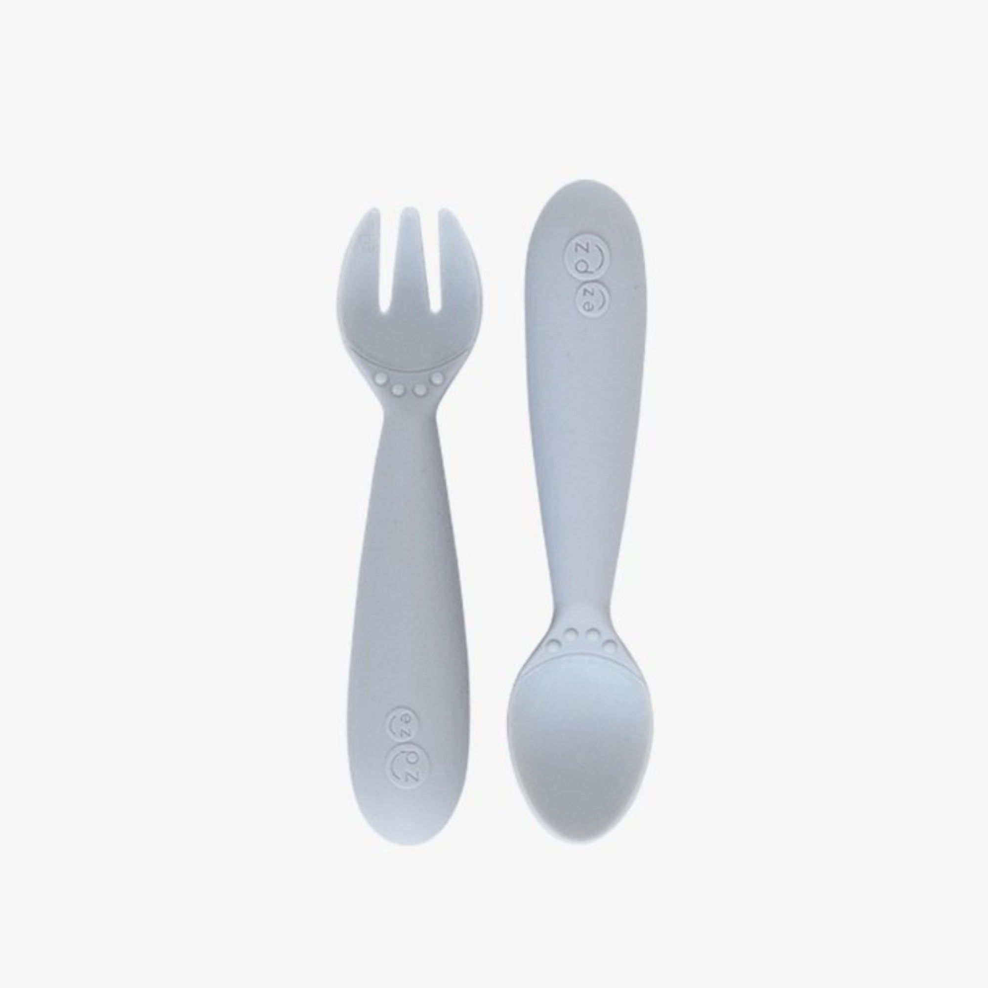 EZPZ Mini Utensils (Fork + Spoon) - Pewter