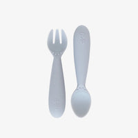 Thumbnail for EZPZ Mini Utensils (Fork + Spoon) - Pewter