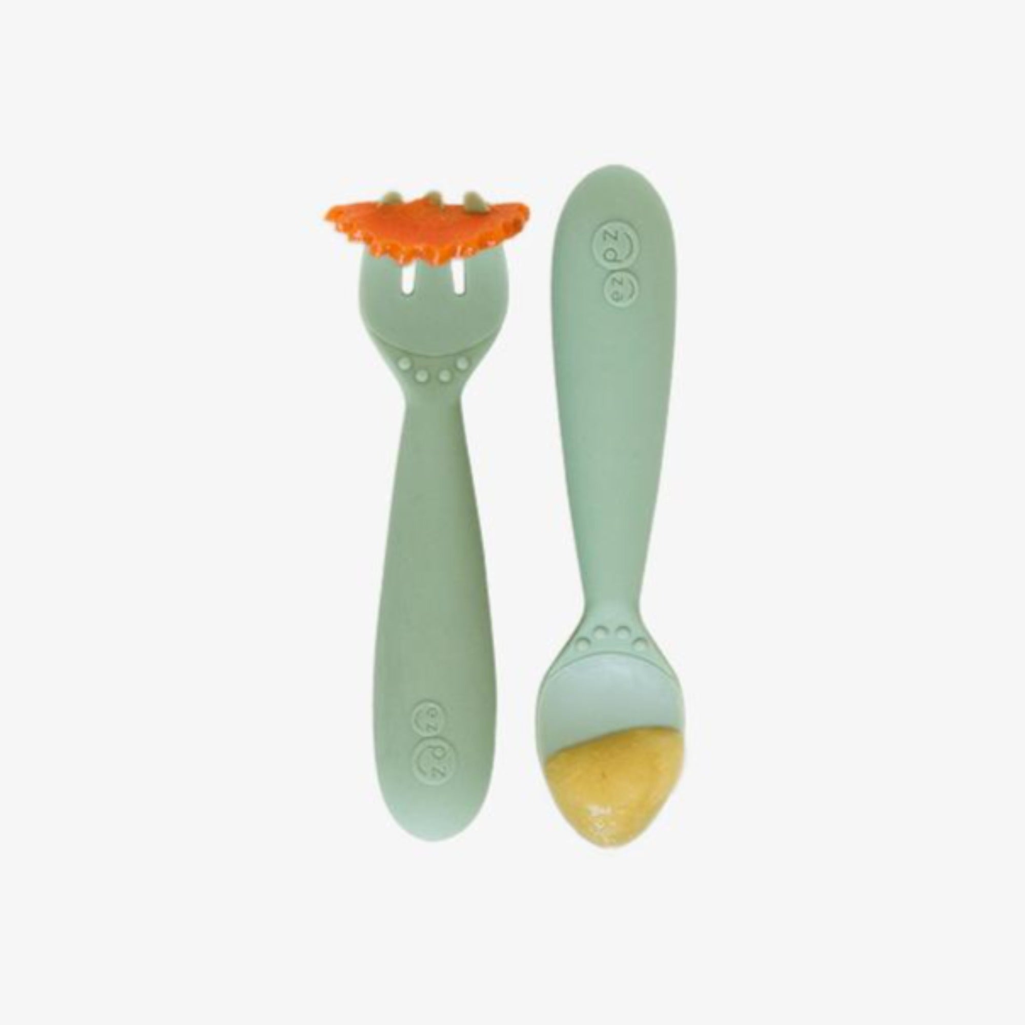 EZPZ Mini Utensils (Fork + Spoon) - Sage