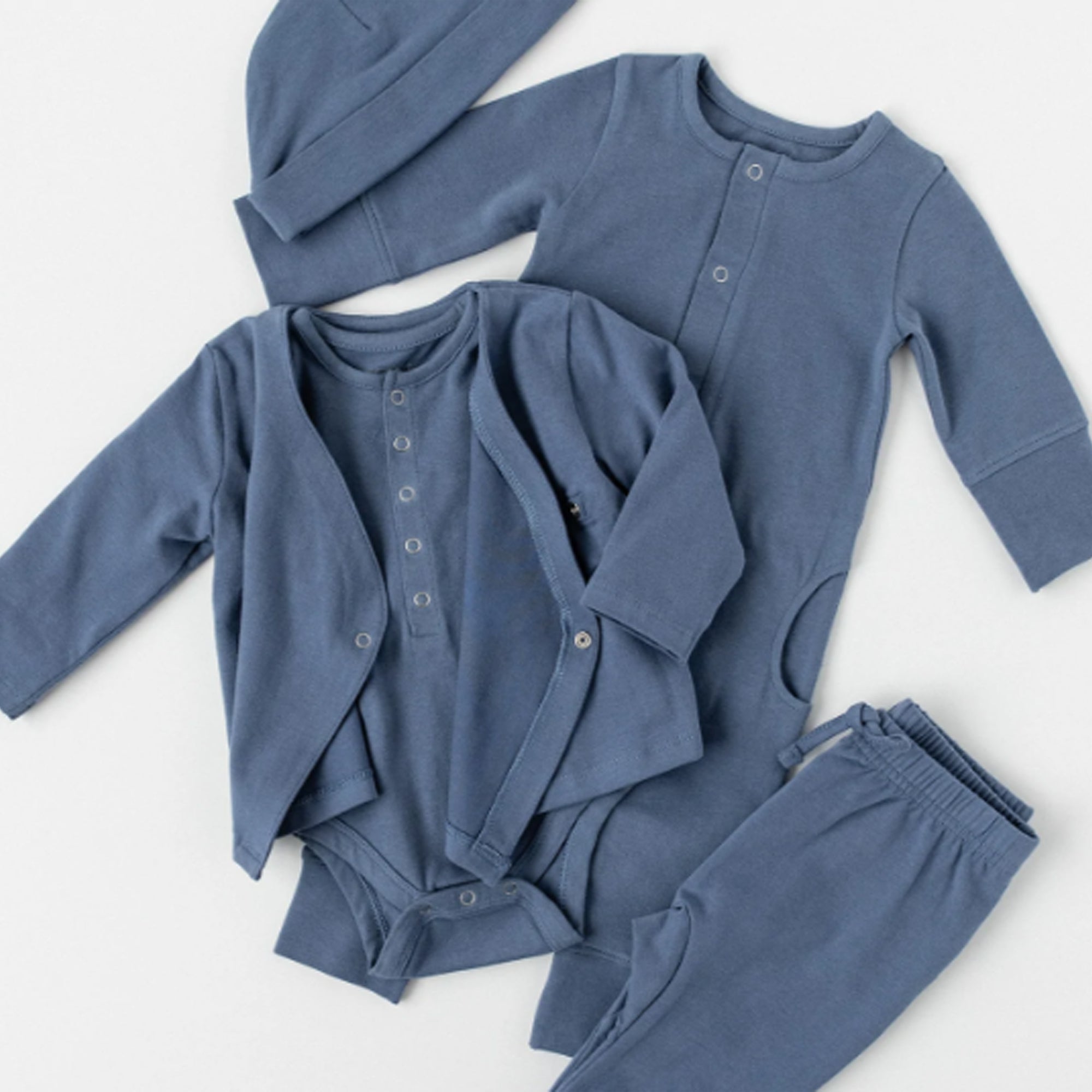 PEHR Organic Cotton Essential One-Piece - Cloud Blue