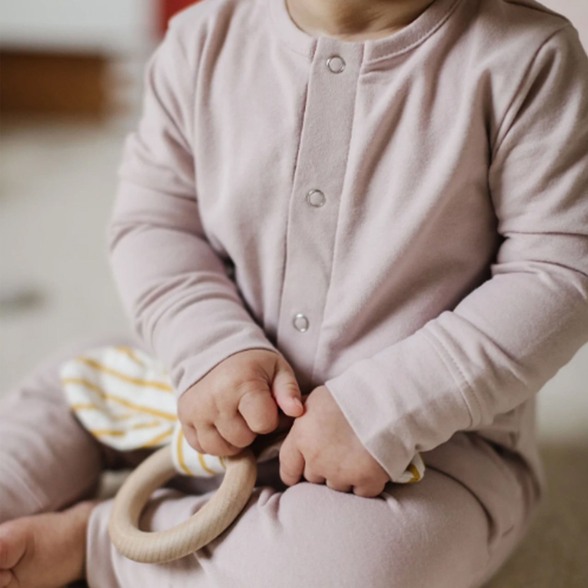 PEHR Organic Cotton Essential Romper - Pale Pink