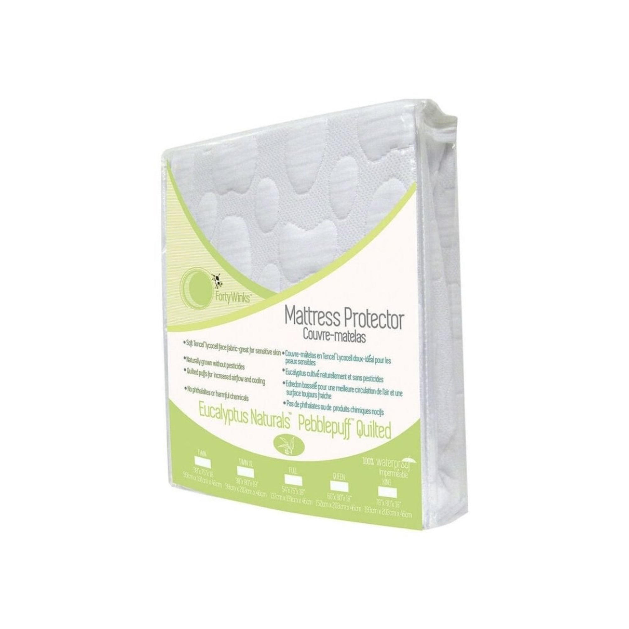 FORTY WINKS Crib Mattress Protector Tencel Pebble Puff