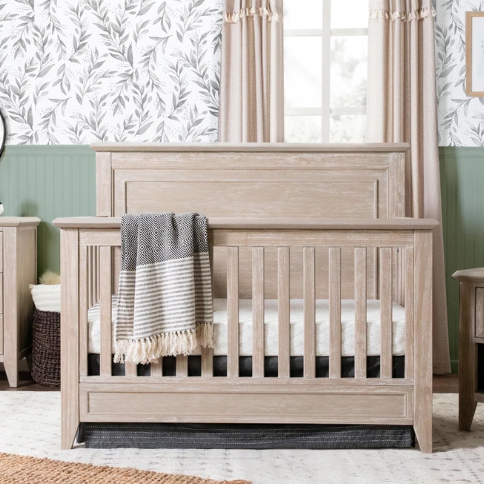 MONOGRAM by namesake Beckett Rustic 4-in-1 Convertible Flat Top Crib - Sandbar