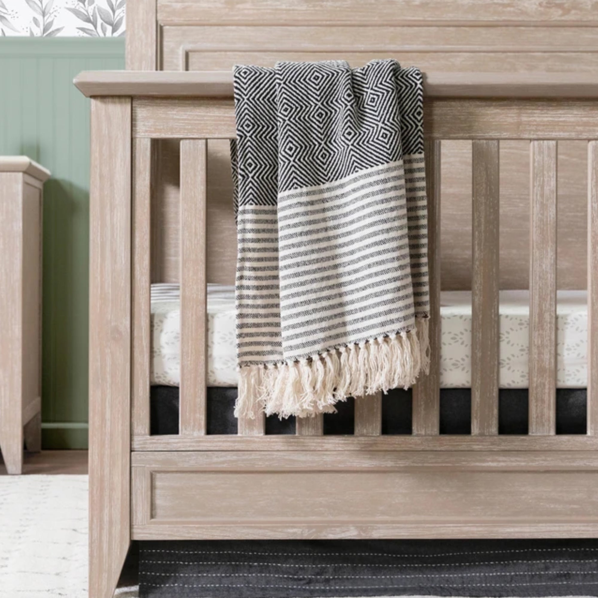 MONOGRAM by namesake Beckett Rustic 4-in-1 Convertible Flat Top Crib - Sandbar