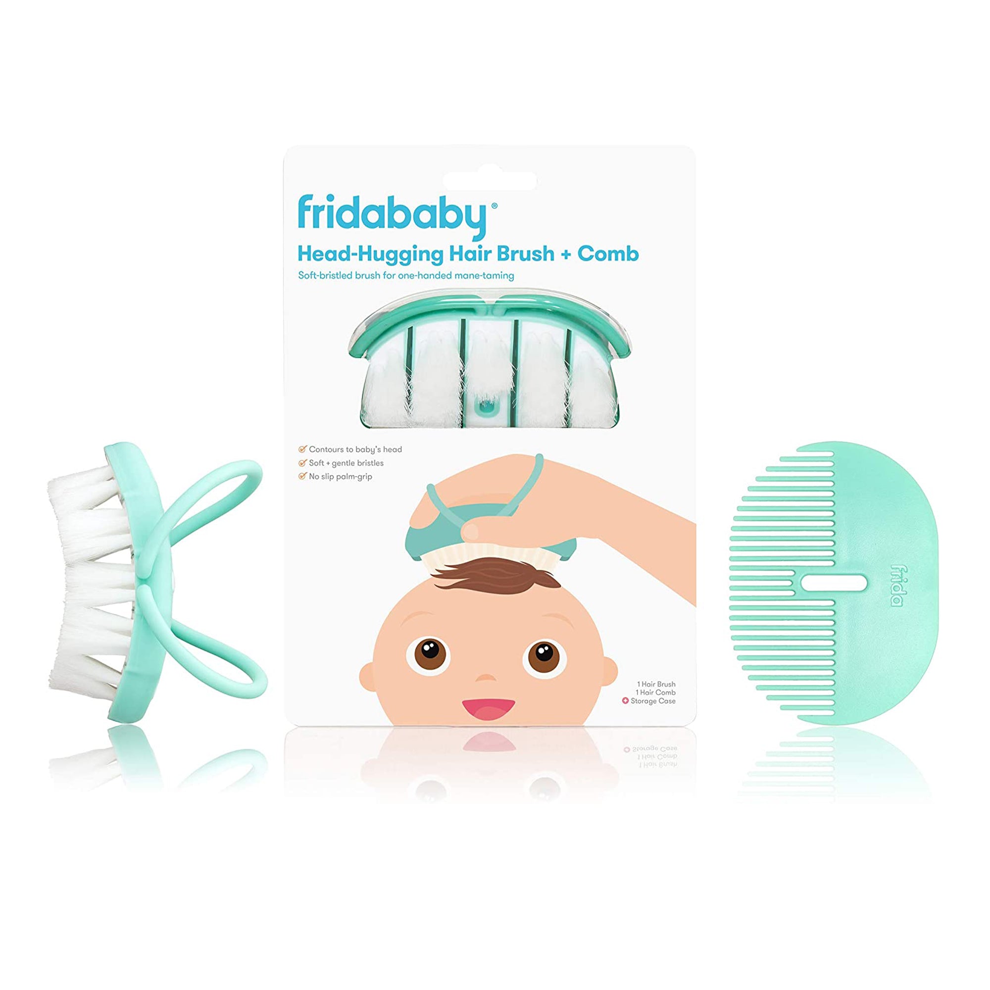FRIDABABY Head-Hugging Hairbrush & Comb Set