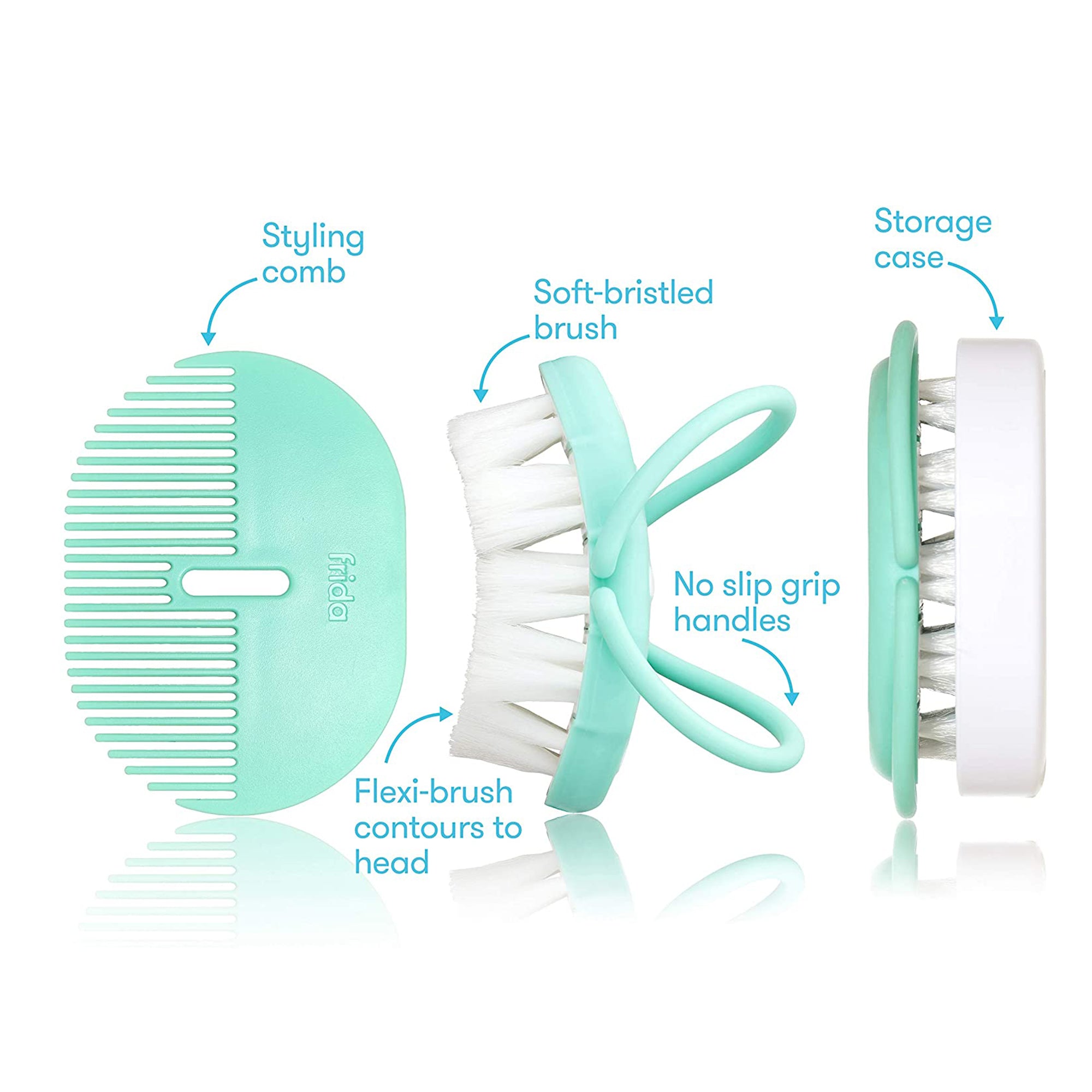 FRIDABABY Head-Hugging Hairbrush & Comb Set