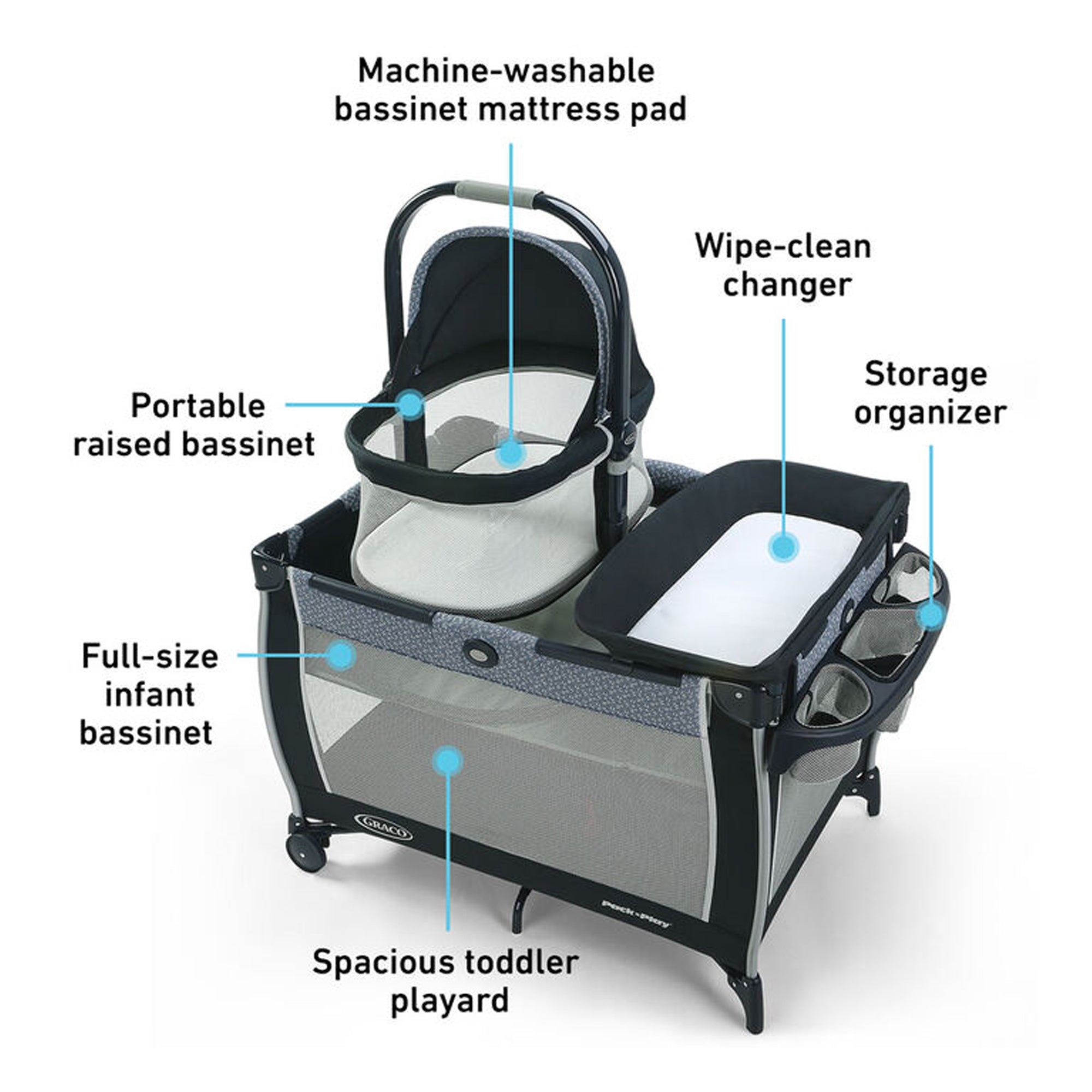 GRACO Pack 'n Play Day2Dream Travel Bassinet Playard - Rainier