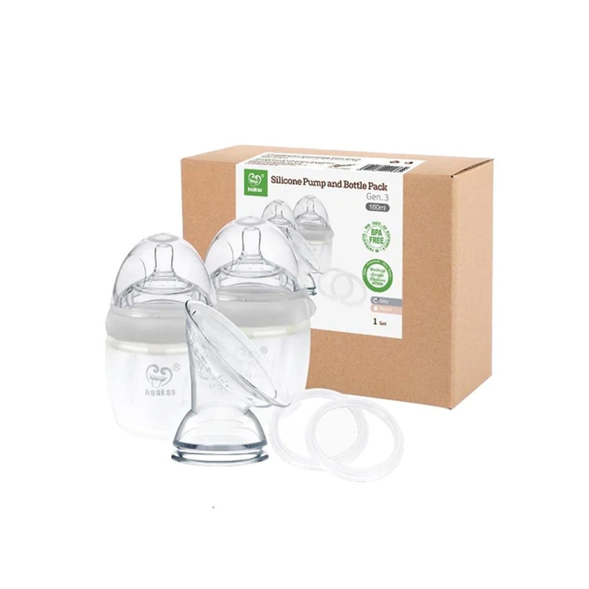 HAAKAA Generation 3 Silicone Pump and Bottle Pack