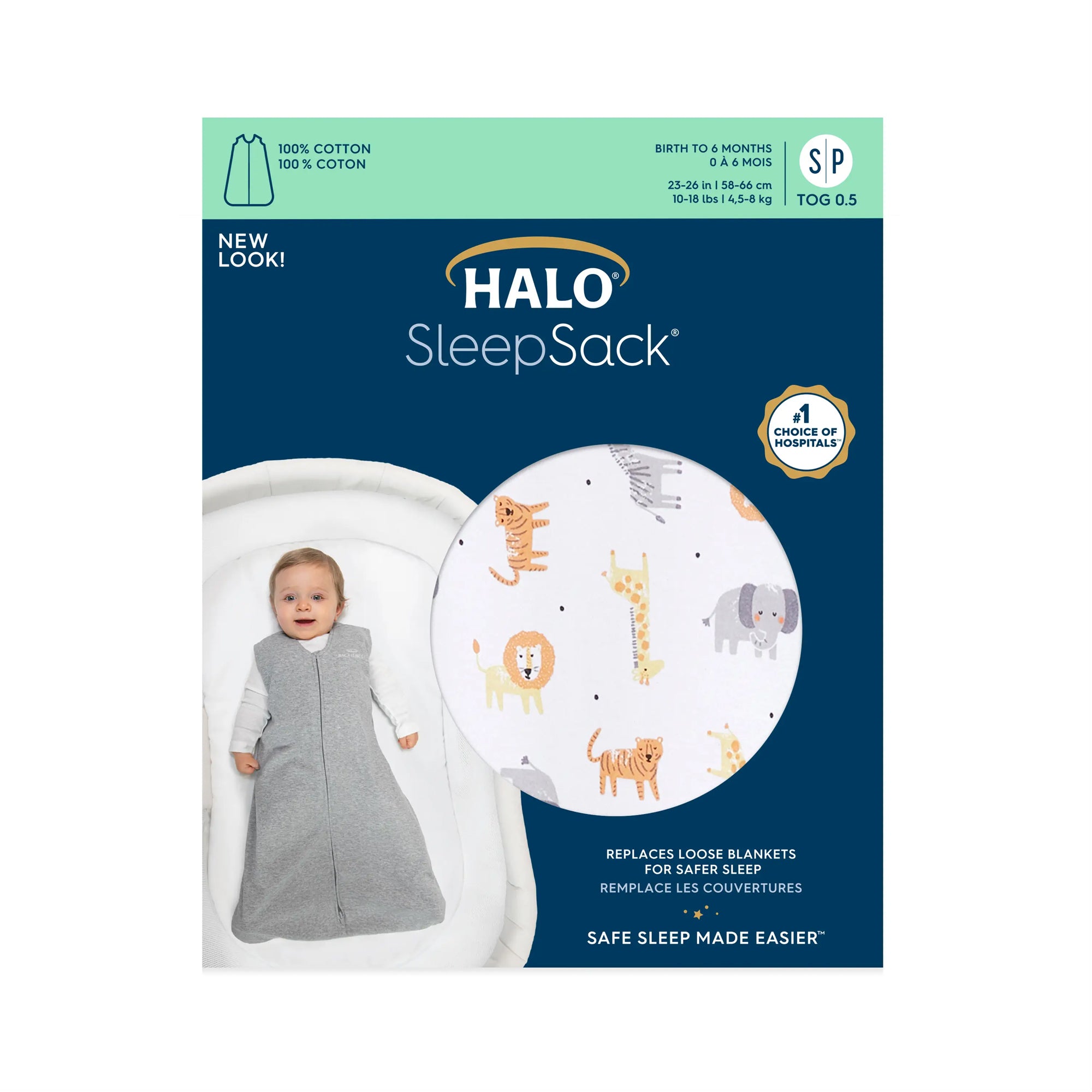 HALO SleepSack Wearable Blanket Cotton (0.5 TOG) - Jungle