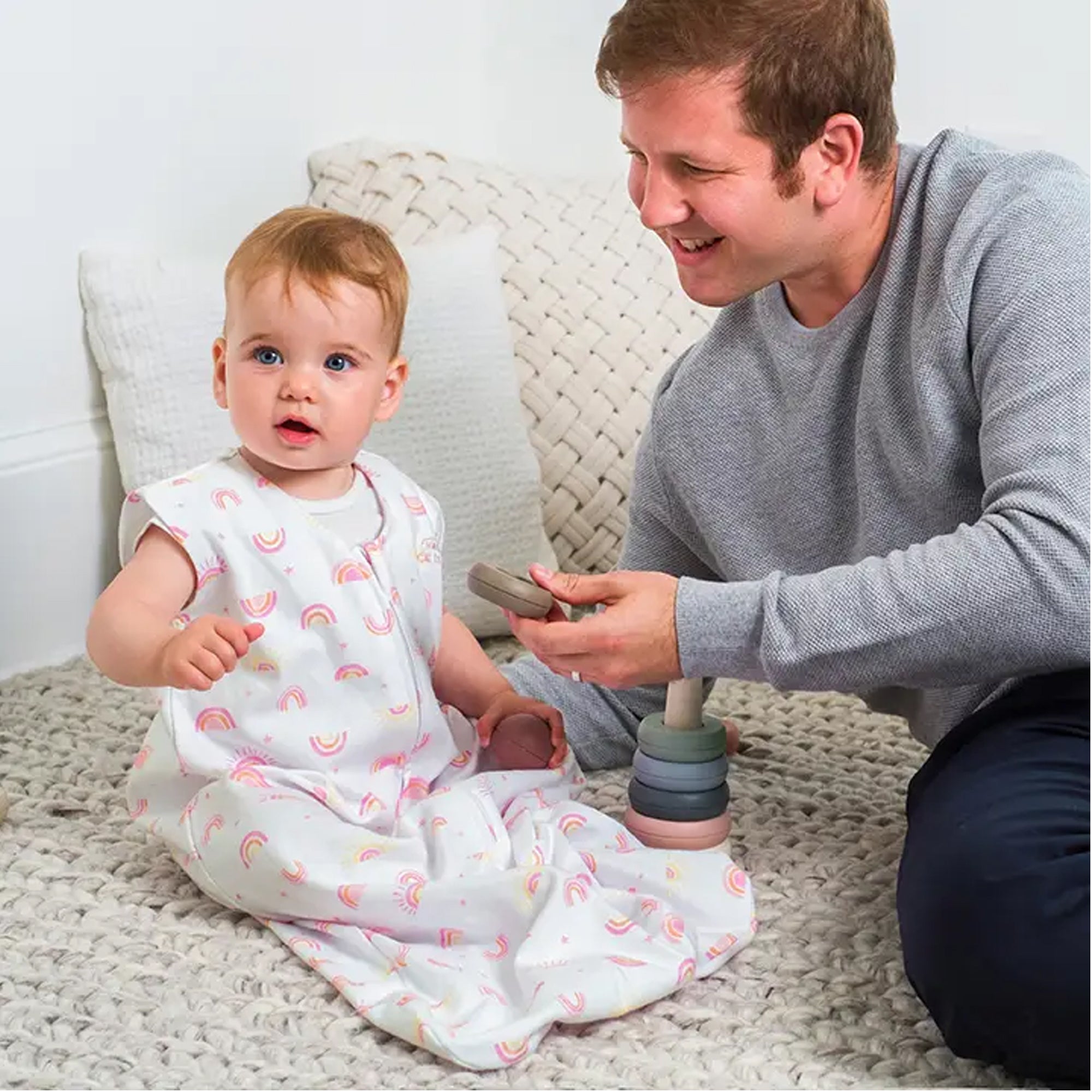 HALO SleepSack Wearable Blanket Cotton (0.5 TOG) - Sunshine Rainbows