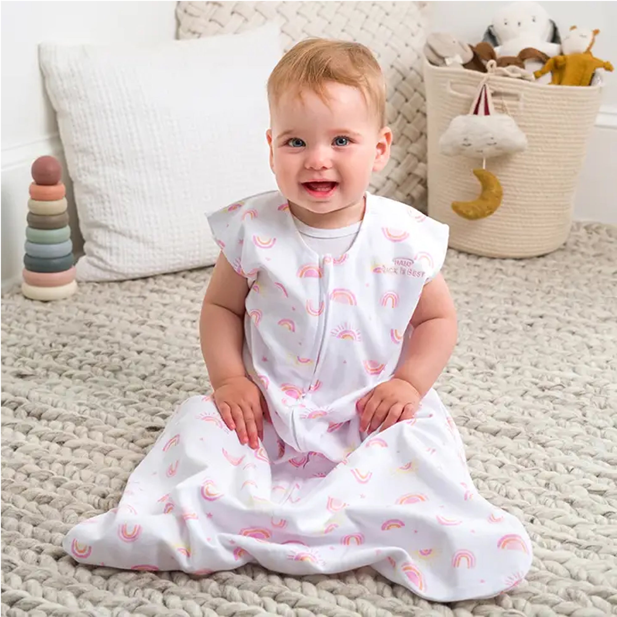 HALO SleepSack Wearable Blanket Cotton (0.5 TOG) - Sunshine Rainbows