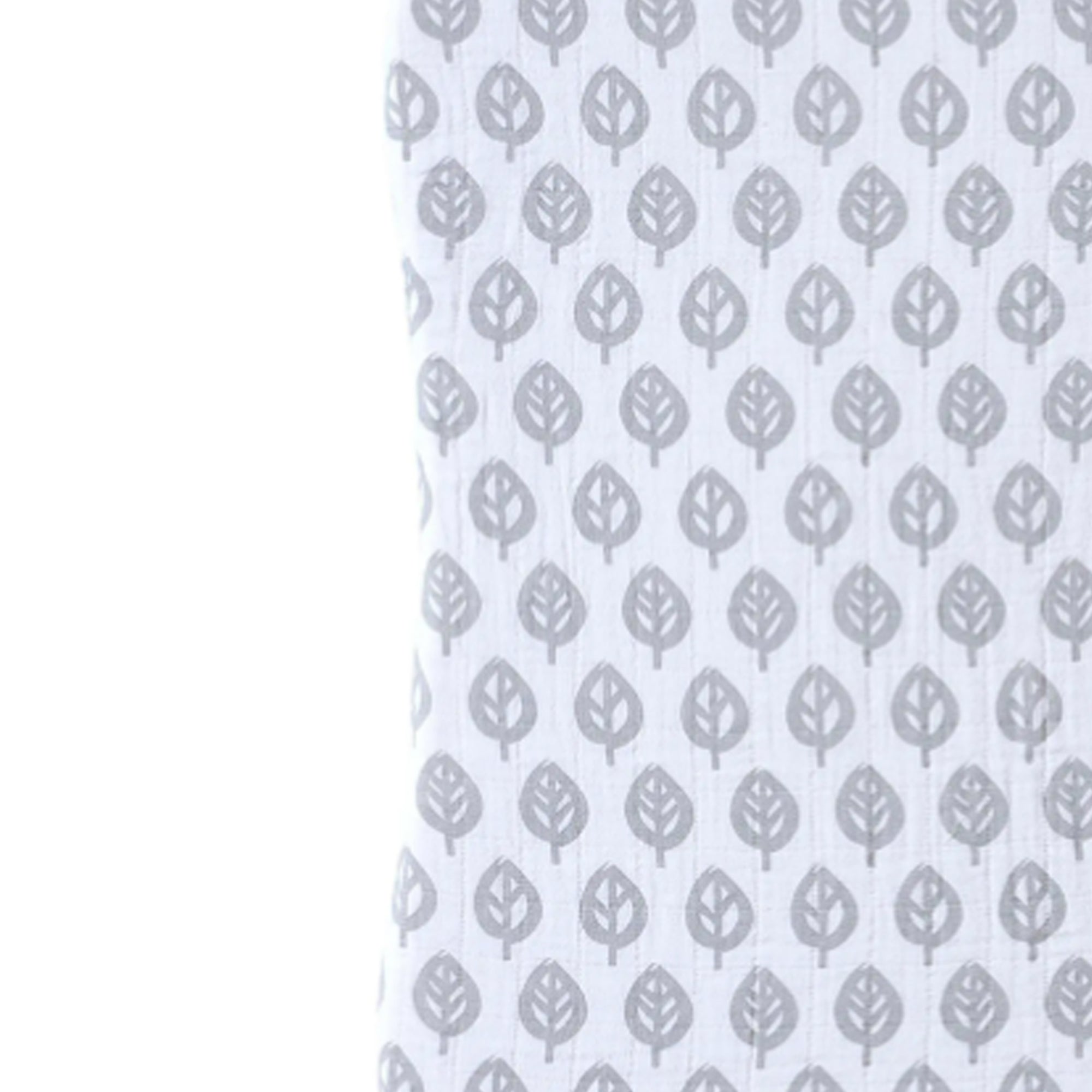 HALO Bassinest Fitted Sheet 100% Cotton Muslin - Grey Leaf