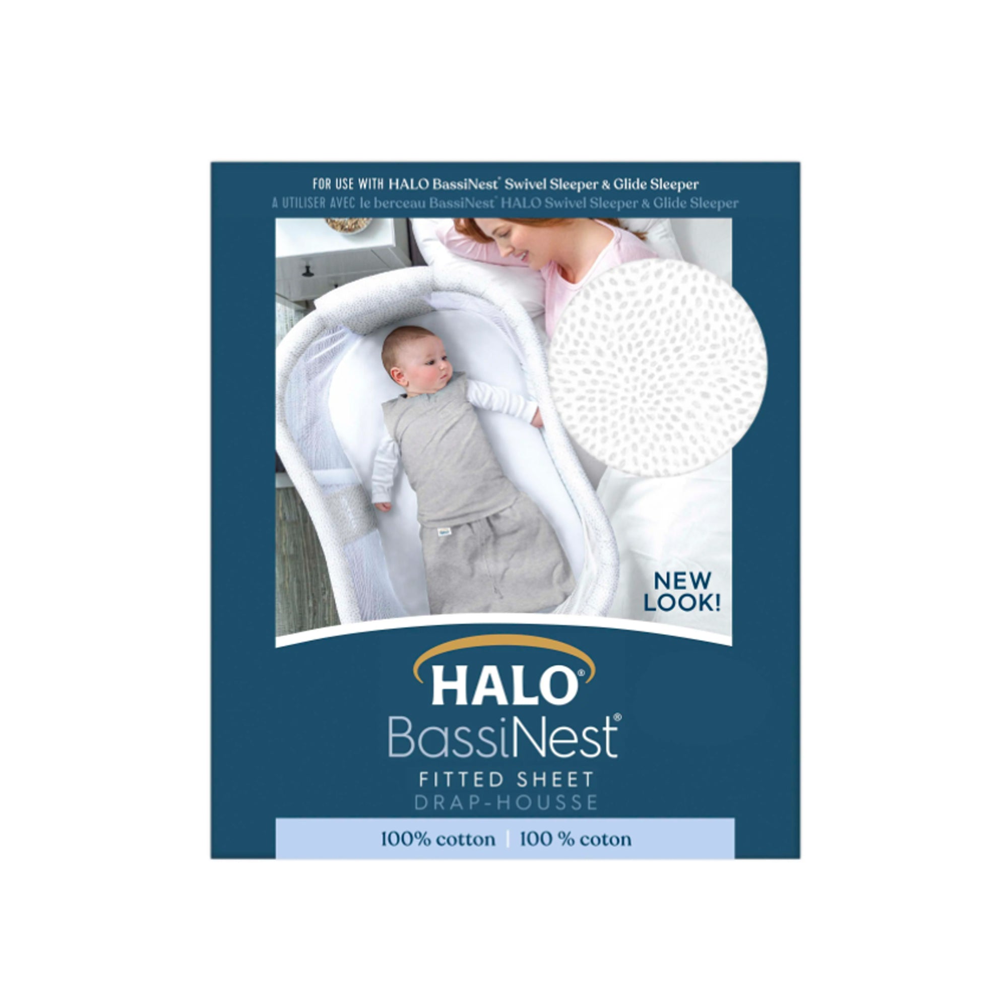 HALO Bassinest Fitted Sheet 100% Cotton - Pebble