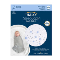 Thumbnail for HALO SleepSack Swaddle Cotton 1.5Tog - Midnight Moons Blue