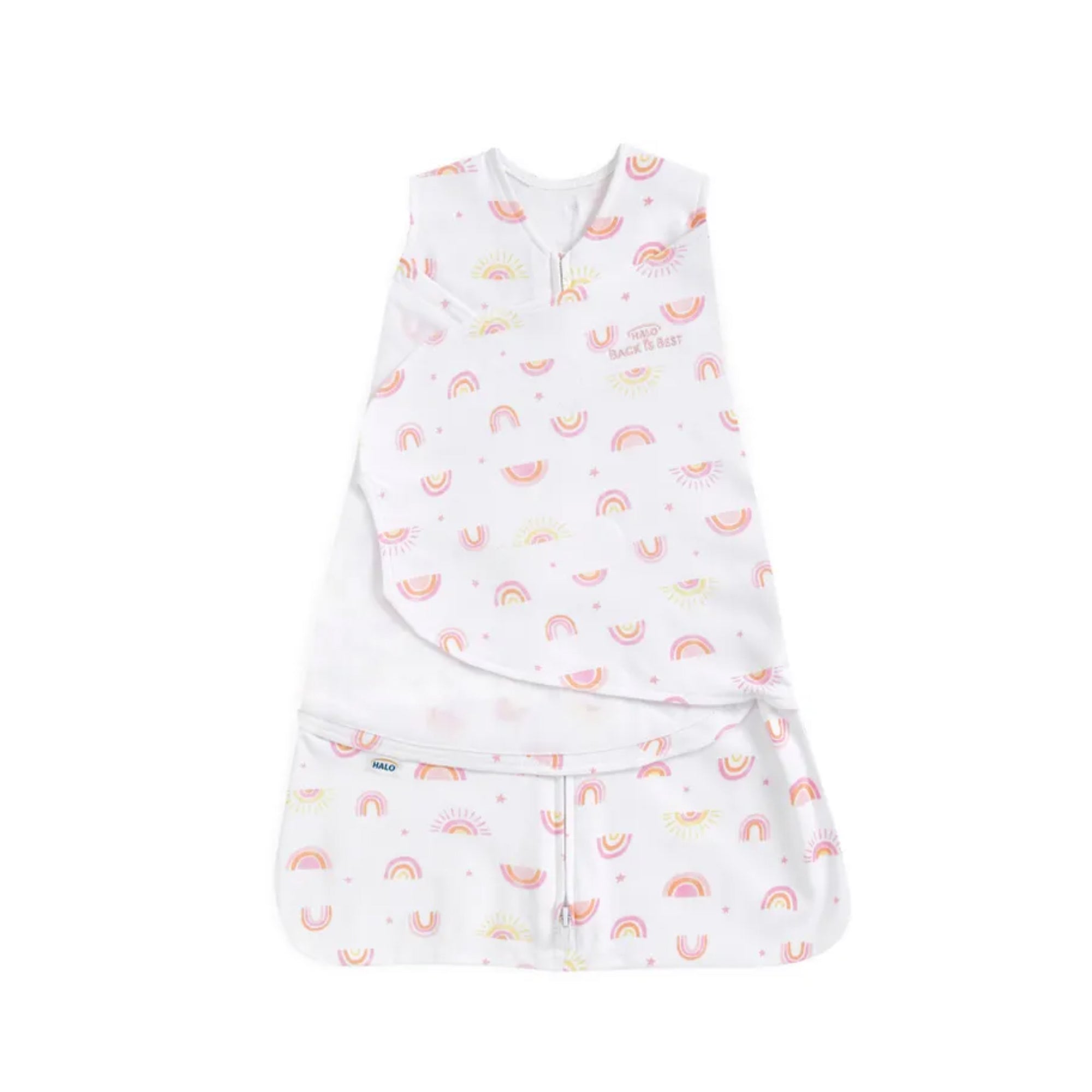 HALO SleepSack Swaddle Cotton 1.5Tog - Sunshine Rainbows