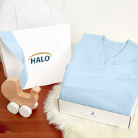 Vignette pour HALO SleepSack Swaddle Coton Bio Taille Nouveau-Né (1.5 TOG) Coffret Cadeau - Chambray