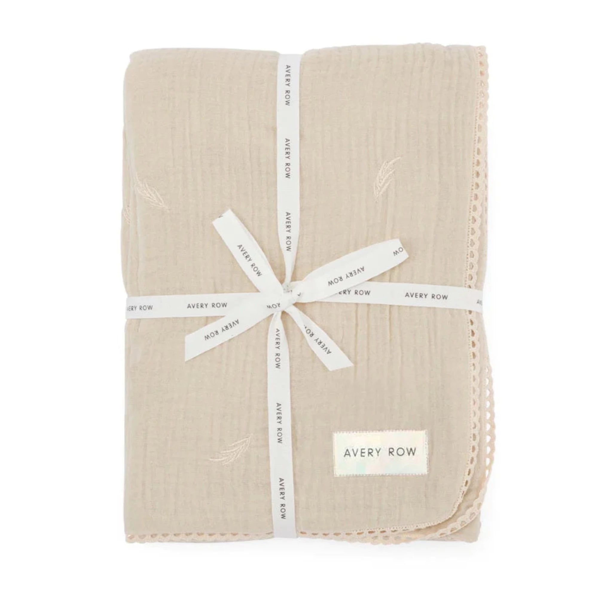 AVERY ROW Embroidered Muslin Blanket