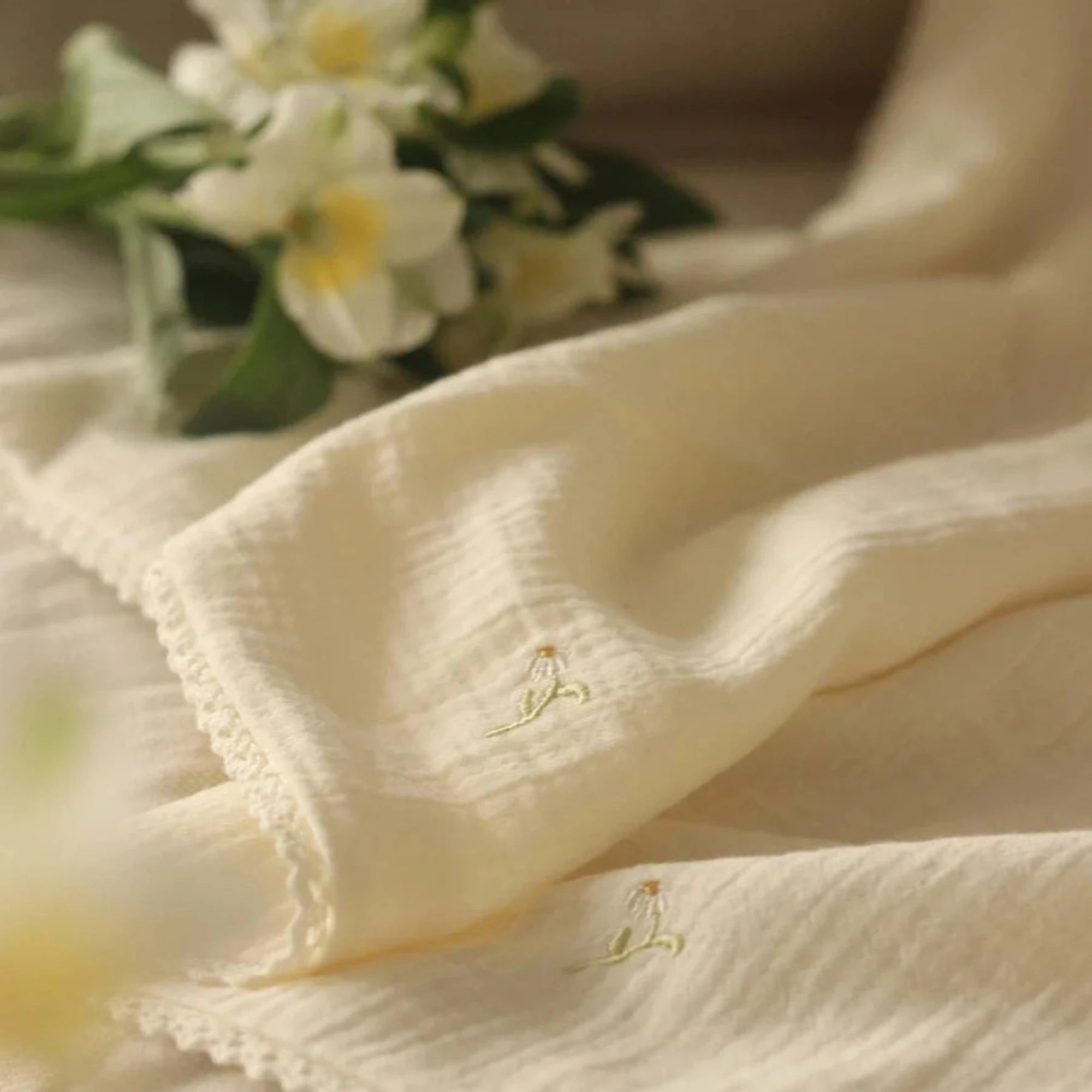 AVERY ROW Embroidered Muslin Blanket