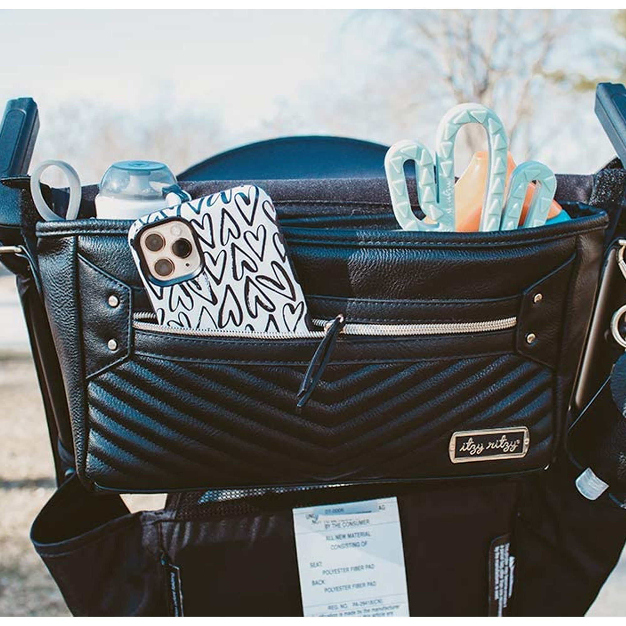 ITZY RITZY Stroller Caddy - Jetsetter Black