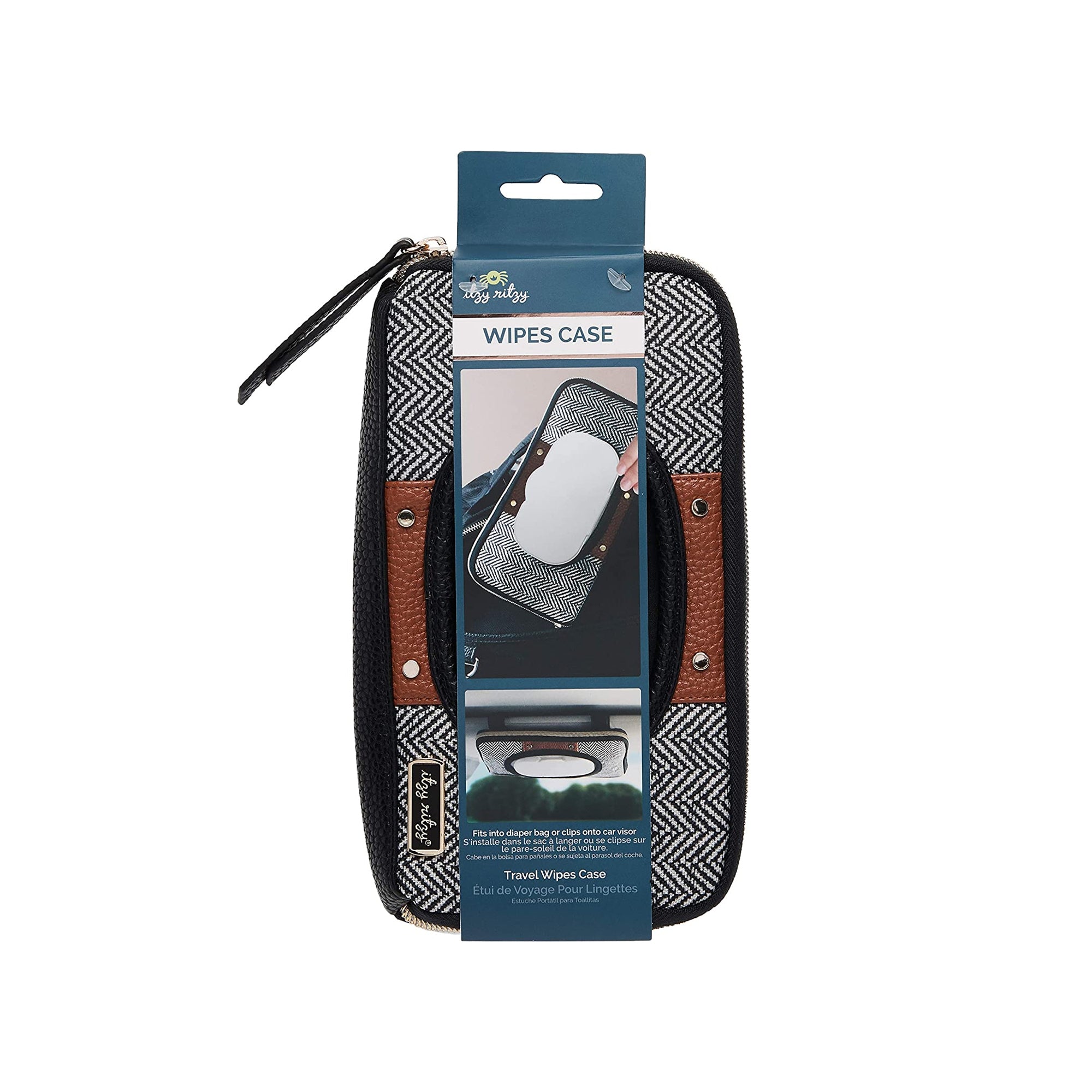 ITZY RITZY Travel Wipes Case - Coffee & Cream