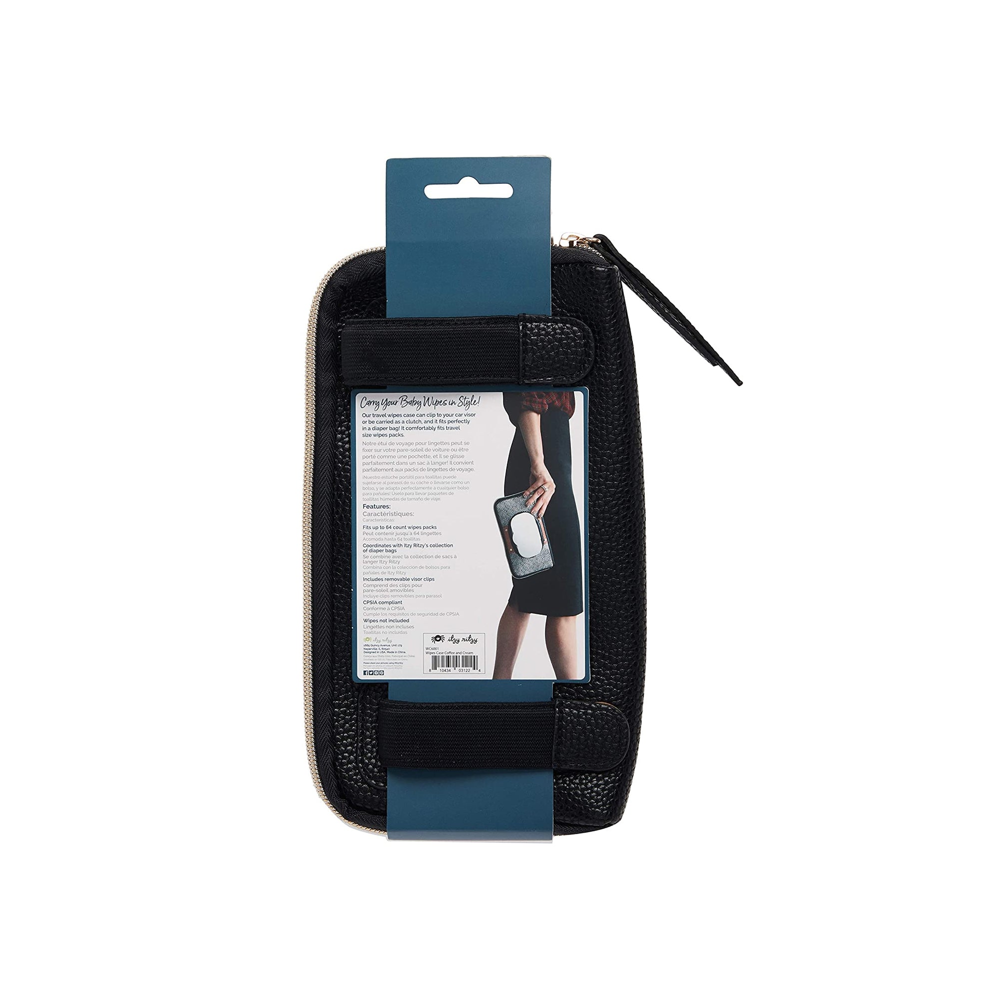 ITZY RITZY Travel Wipes Case - Coffee & Cream