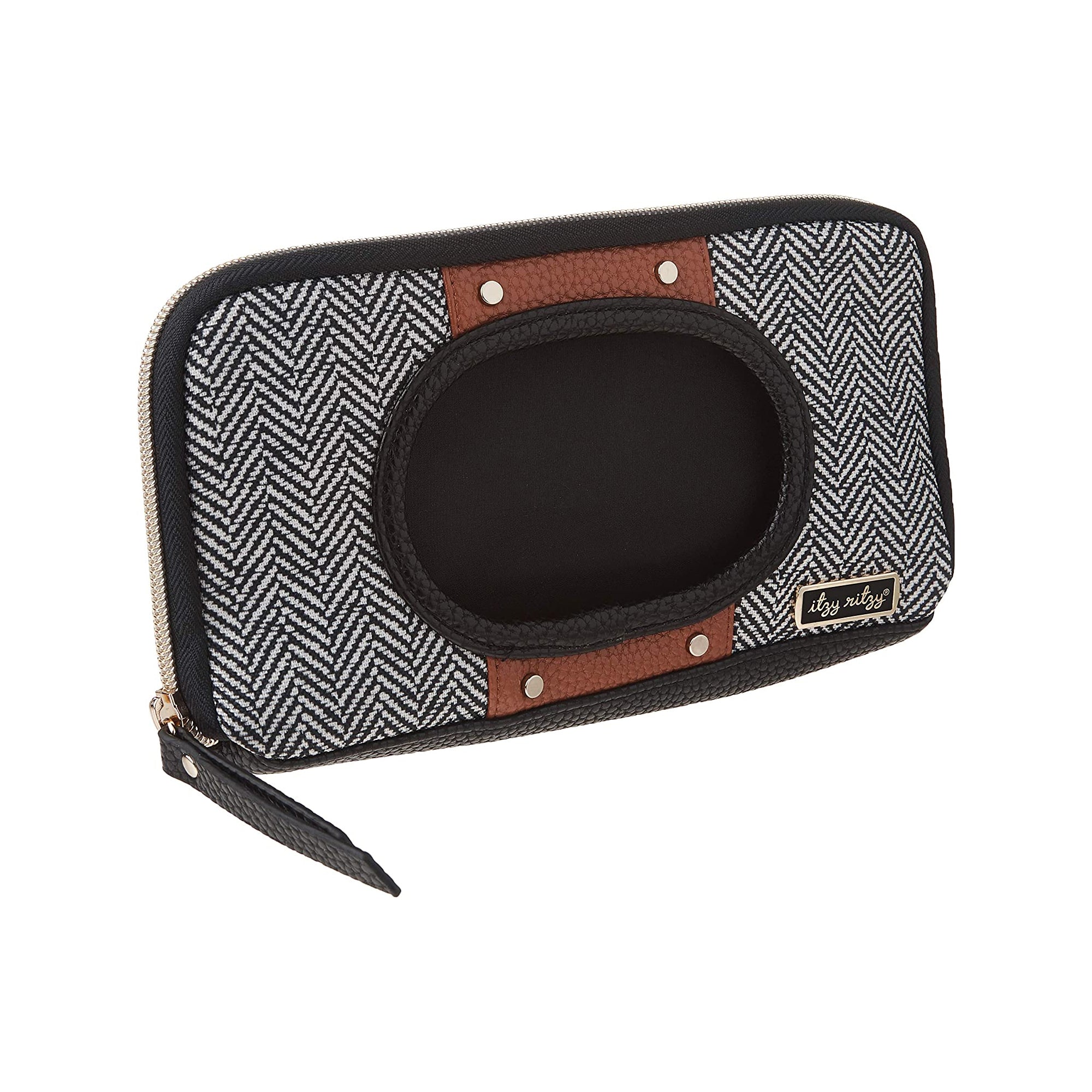 ITZY RITZY Travel Wipes Case - Coffee & Cream