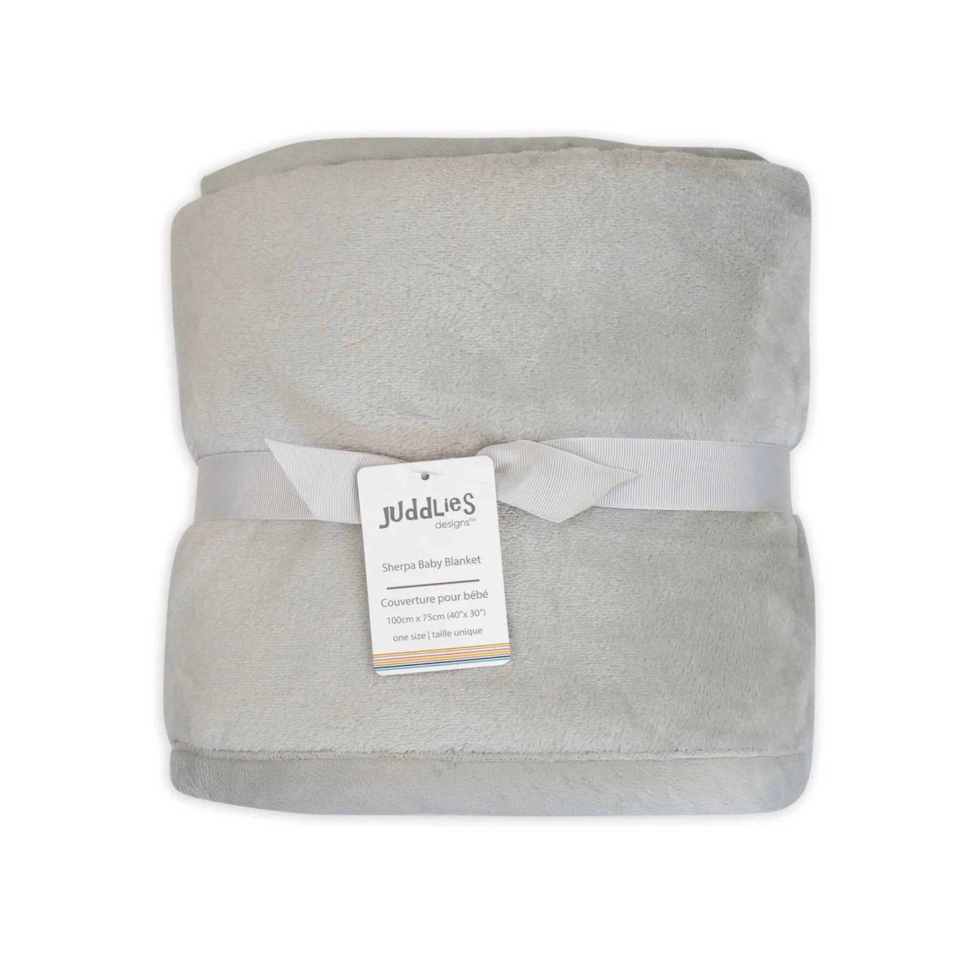 JUDDLIES Flannel Sherpa Blanket - Light Grey