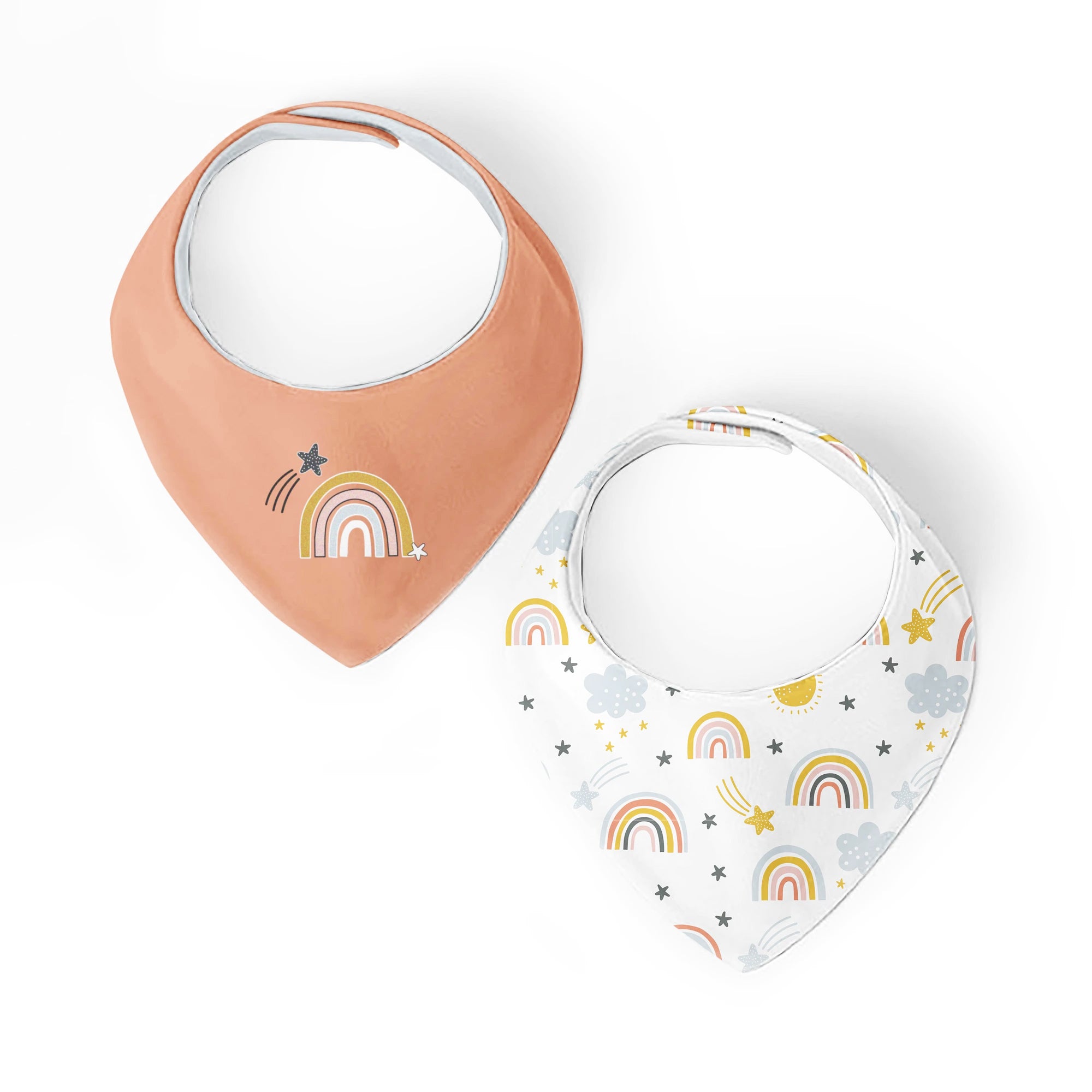 KUSHIES Bandana Bib 2-Pack - Rainbow