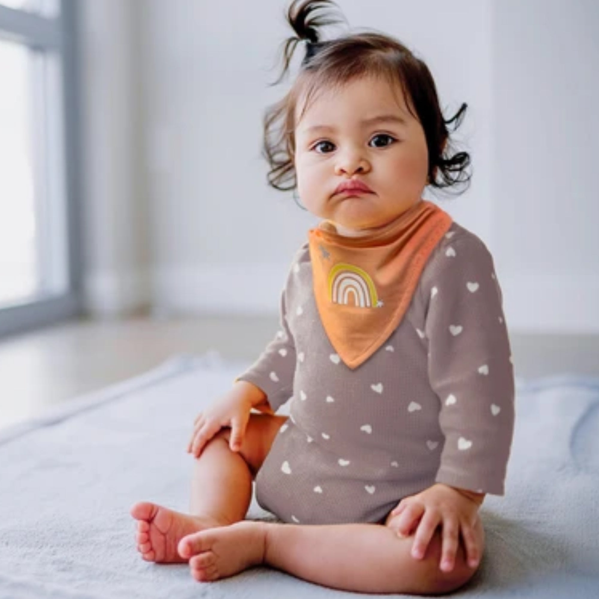 KUSHIES Bandana Bib 2-Pack - Rainbow