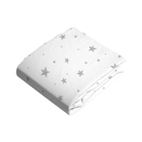 Thumbnail for KUSHIES Mini Crib Sheet Flannel - Grey Scribble Stars