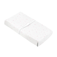Thumbnail for KUSHIES Mini Crib Sheet Flannel - Pink Scribble Stars
