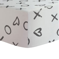 Thumbnail for KUSHIES Crib Sheet Flannel - XO Black & White