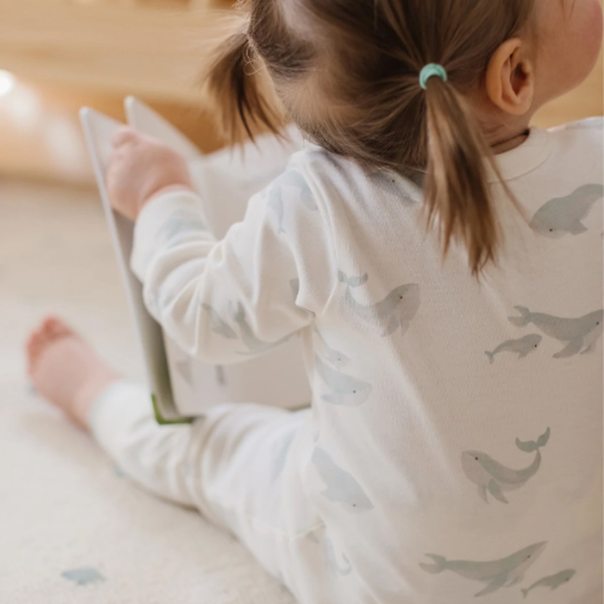 PEHR Organic Cotton Kimono Romper - Follow Me Whale