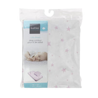 Thumbnail for Kushies Crib Sheet Flannel Scrible Stars - Pink