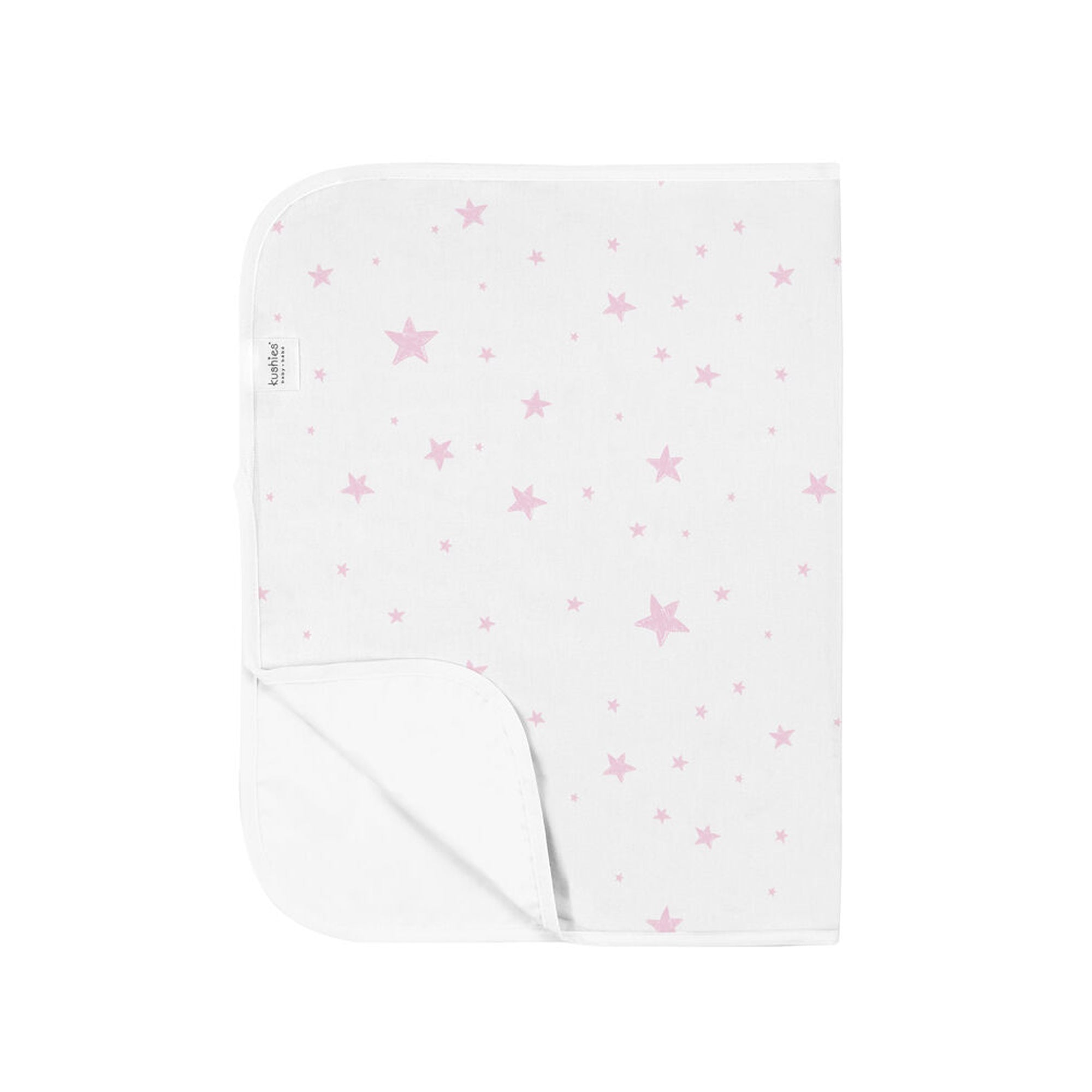 Matelas à langer portable Kushies en flanelle – Étoiles roses griffonnées 