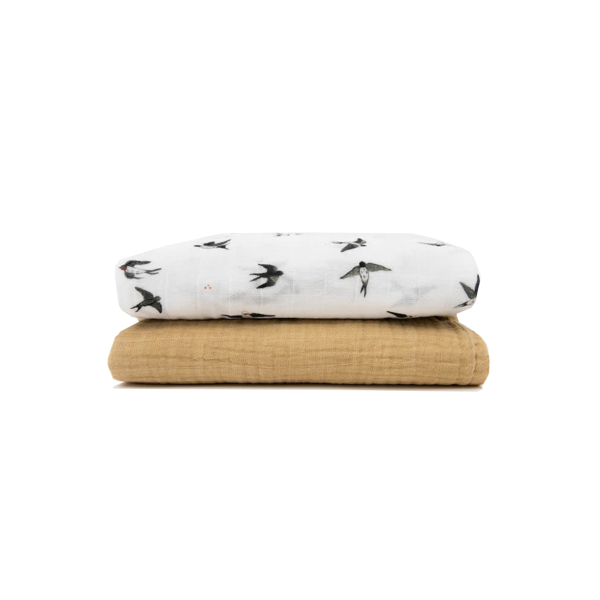 LITTLE UNICORN Organic Cotton Muslin Swaddle (2-Pack) - Swallows Set