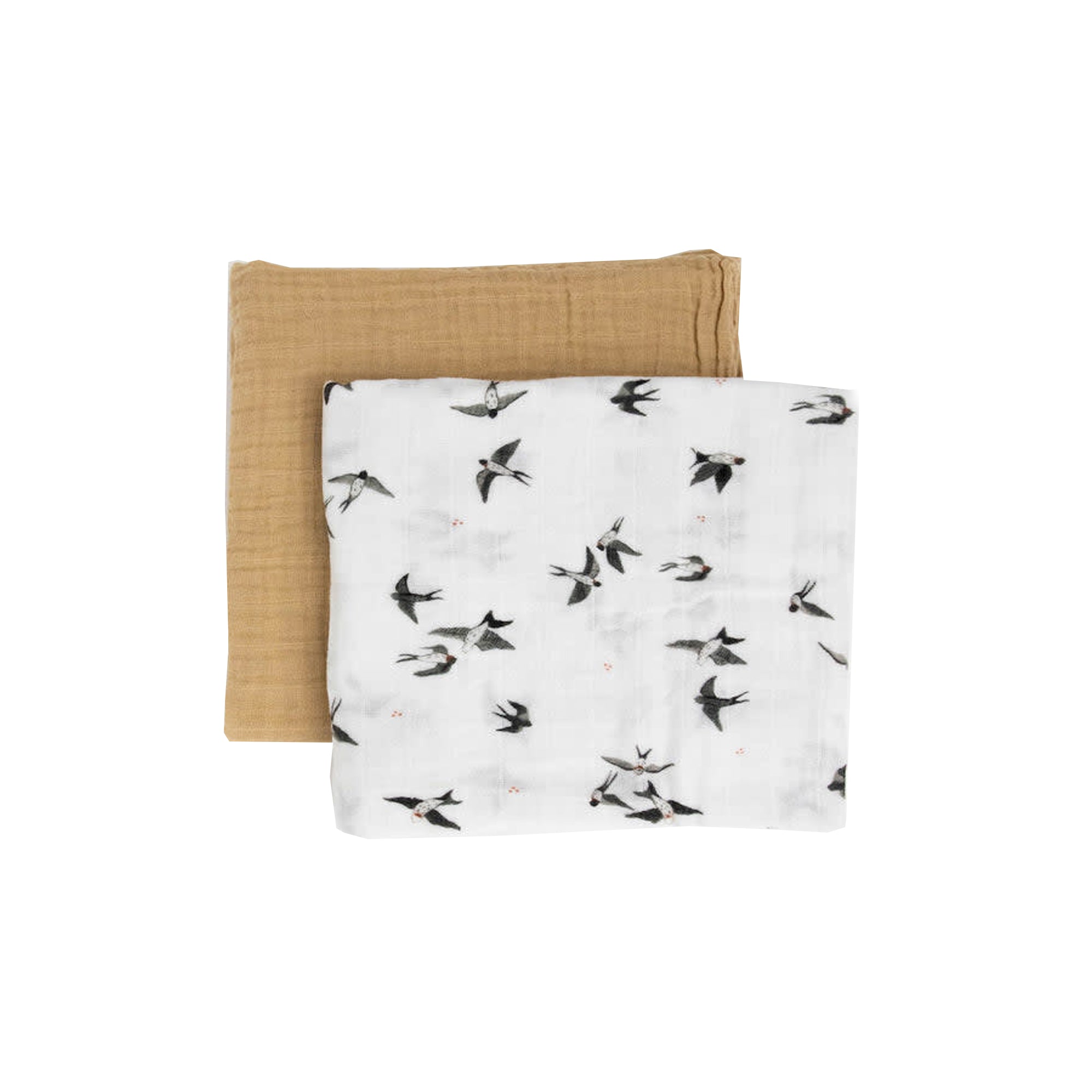 LITTLE UNICORN Organic Cotton Muslin Swaddle (2-Pack) - Swallows Set