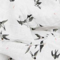 Thumbnail for LITTLE UNICORN Organic Cotton Muslin Swaddle Single - Swallows