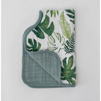 Thumbnail for LITTLE UNICORN Cotton Muslin Burp Cloth - Tropical Leaf