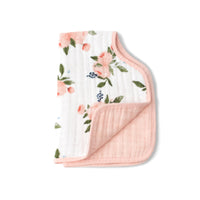 Thumbnail for LITTLE UNICORN Cotton Muslin Burp Cloth -  Watercolor Roses