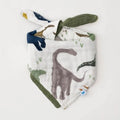 LITTLE UNICORN Cotton Muslin Reversible Bandana Bib - Dino Friends