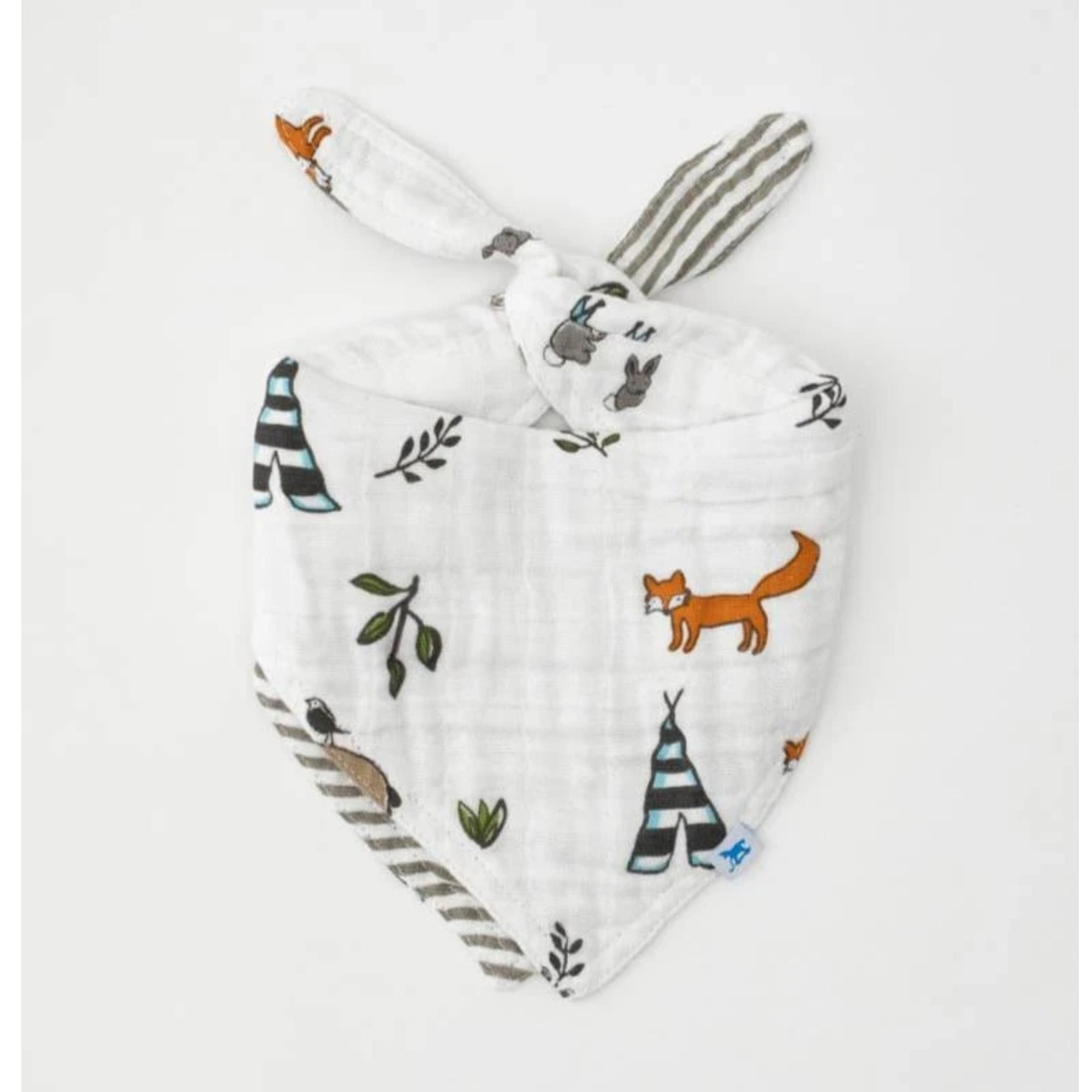Bavoir bandana réversible en mousseline de coton LITTLE UNICORN - Forest Friends