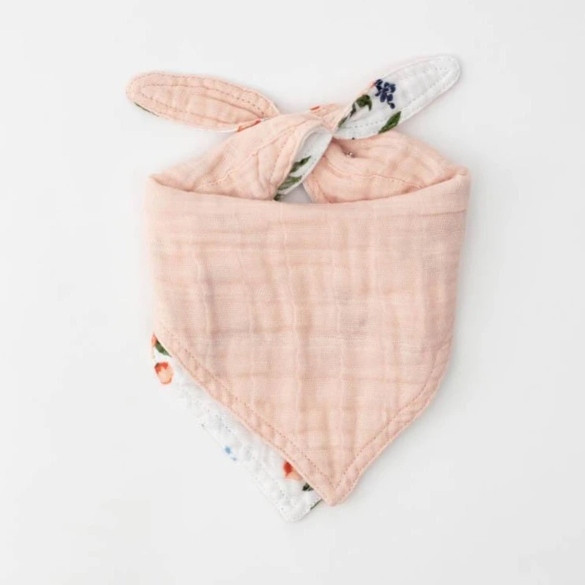 LITTLE UNICORN Cotton Muslin Reversible Bandana Bib - Watercolor Roses
